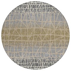 Machine Washable Indoor/Outdoor Chantille ACN2404 Gray 8' x 8' Round Rug