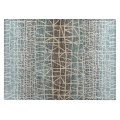 Machine Washable Indoor/Outdoor Chantille ACN2404 Teal 1'8" x 2'6" Rug