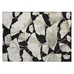 Machine Washable Indoor/Outdoor Chantille ACN2405 Black 1'8" x 2'6" Rug