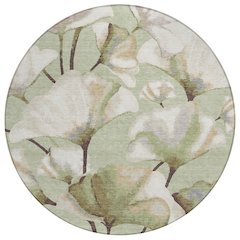 Machine Washable Indoor/Outdoor Chantille ACN2405 Green 8' x 8' Round Rug