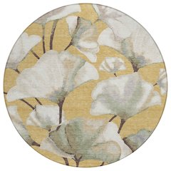 Machine Washable Indoor/Outdoor Chantille ACN2405 Gold 8' x 8' Round Rug