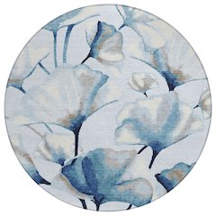 Machine Washable Indoor/Outdoor Chantille ACN2405 Blue 8' x 8' Round Rug