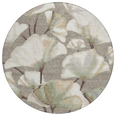 Machine Washable Indoor/Outdoor Chantille ACN2405 Brown 8' x 8' Round Rug