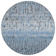 Machine Washable Indoor/Outdoor Chantille ACN2406 Blue 8' x 8' Round Rug