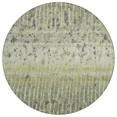 Machine Washable Indoor/Outdoor Chantille ACN2406 Green 8' x 8' Round Rug