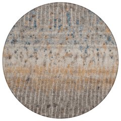 Machine Washable Indoor/Outdoor Chantille ACN2406 Brown 8' x 8' Round Rug
