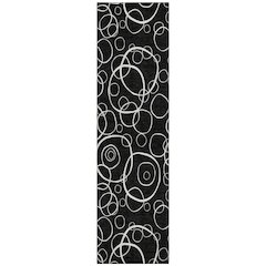 Machine Washable Indoor/Outdoor Chantille ACN2407 Black 2'3" x 7'6" Runner Rug