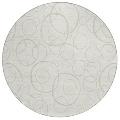 Machine Washable Indoor/Outdoor Chantille ACN2407 Ivory 8' x 8' Round Rug
