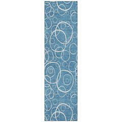 Machine Washable Indoor/Outdoor Chantille ACN2407 Teal 2'3" x 7'6" Runner Rug