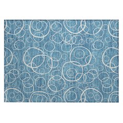 Machine Washable Indoor/Outdoor Chantille ACN2407 Teal 1'8" x 2'6" Rug