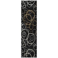 Machine Washable Indoor/Outdoor Chantille ACN2408 Black 2'3" x 7'6" Runner Rug