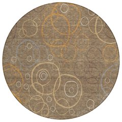 Machine Washable Indoor/Outdoor Chantille ACN2408 Brown 8' x 8' Round Rug