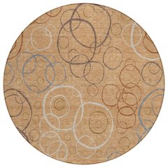 Machine Washable Indoor/Outdoor Chantille ACN2408 Orange 8' x 8' Round Rug