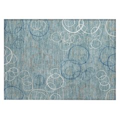 Machine Washable Indoor/Outdoor Chantille ACN2408 Teal 1'8" x 2'6" Rug