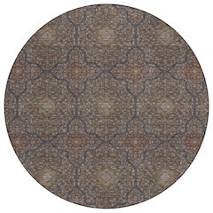 Machine Washable Indoor/Outdoor Chantille ACN2409 Brown 8' x 8' Round Rug