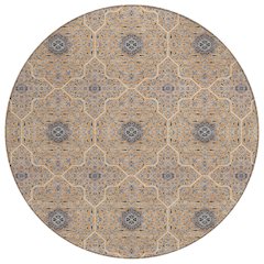 Machine Washable Indoor/Outdoor Chantille ACN2409 Orange 8' x 8' Round Rug