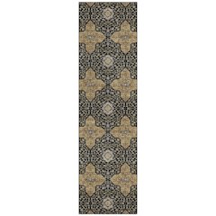 Machine Washable Indoor/Outdoor Chantille ACN2410 Black 2'3" x 7'6" Runner Rug