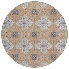 Machine Washable Indoor/Outdoor Chantille ACN2410 Orange 8' x 8' Round Rug