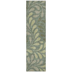 Machine Washable Indoor/Outdoor Chantille ACN2411 Green 2'3" x 7'6" Runner Rug