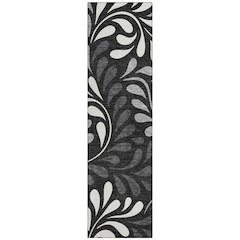 Machine Washable Indoor/Outdoor Chantille ACN2411 Black 2'3" x 7'6" Runner Rug