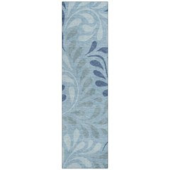 Machine Washable Indoor/Outdoor Chantille ACN2411 Blue 2'3" x 7'6" Runner Rug
