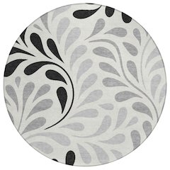 Machine Washable Indoor/Outdoor Chantille ACN2411 Ivory 8' x 8' Round Rug