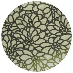 Machine Washable Indoor/Outdoor Chantille ACN2412 Green 8' x 8' Round Rug