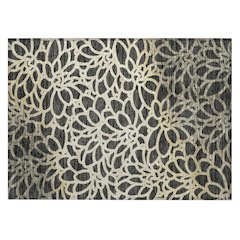 Machine Washable Indoor/Outdoor Chantille ACN2412 Black 1'8" x 2'6" Rug