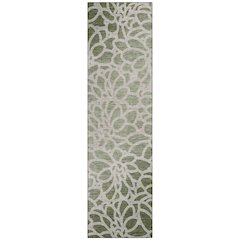 Machine Washable Indoor/Outdoor Chantille ACN2412 Green 2'3" x 7'6" Runner Rug
