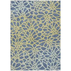 Machine Washable Indoor/Outdoor Chantille ACN2412 Blue 2'6" x 3'10" Rug