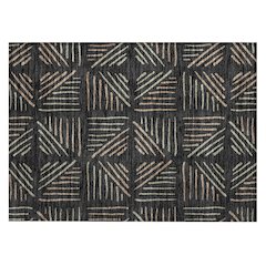 Machine Washable Indoor/Outdoor Chantille ACN2413 Black 1'8" x 2'6" Rug
