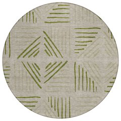 Machine Washable Indoor/Outdoor Chantille ACN2413 Ivory 8' x 8' Round Rug