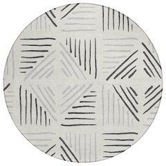 Machine Washable Indoor/Outdoor Chantille ACN2413 Ivory 8' x 8' Round Rug