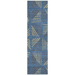 Machine Washable Indoor/Outdoor Chantille ACN2413 Blue 2'3" x 7'6" Runner Rug
