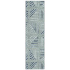 Machine Washable Indoor/Outdoor Chantille ACN2413 Blue 2'3" x 7'6" Runner Rug