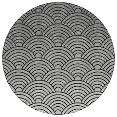 Machine Washable Indoor/Outdoor Chantille ACN2414 Black 8' x 8' Round Rug