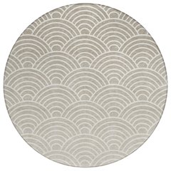 Machine Washable Indoor/Outdoor Chantille ACN2414 Ivory 8' x 8' Round Rug