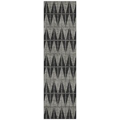 Machine Washable Indoor/Outdoor Chantille ACN2415 Black 2'3" x 7'6" Runner Rug
