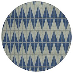 Machine Washable Indoor/Outdoor Chantille ACN2415 Blue 8' x 8' Round Rug