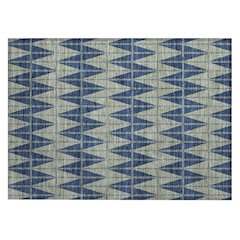 Machine Washable Indoor/Outdoor Chantille ACN2415 Blue 1'8" x 2'6" Rug