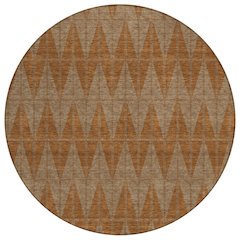 Machine Washable Indoor/Outdoor Chantille ACN2415 Orange 8' x 8' Round Rug