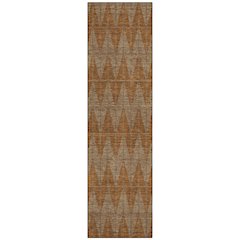 Machine Washable Indoor/Outdoor Chantille ACN2415 Orange 2'3" x 7'6" Runner Rug