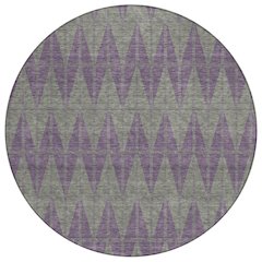 Machine Washable Indoor/Outdoor Chantille ACN2415 Purple 8' x 8' Round Rug