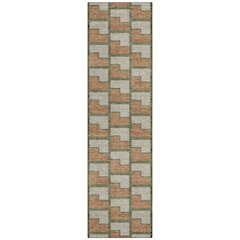 Machine Washable Indoor/Outdoor Chantille ACN2416 Orange 2'3" x 7'6" Runner Rug