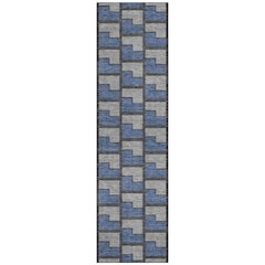 Machine Washable Indoor/Outdoor Chantille ACN2416 Blue 2'3" x 7'6" Runner Rug
