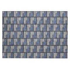 Machine Washable Indoor/Outdoor Chantille ACN2416 Blue 1'8" x 2'6" Rug