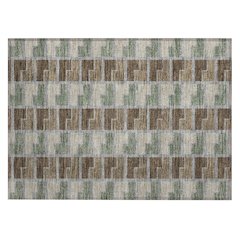 Machine Washable Indoor/Outdoor Chantille ACN2417 Brown 1'8" x 2'6" Rug