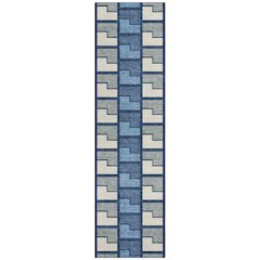 Machine Washable Indoor/Outdoor Chantille ACN2417 Blue 2'3" x 7'6" Runner Rug