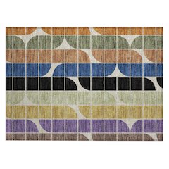 Machine Washable Indoor/Outdoor Chantille ACN2418 Blue 1'8" x 2'6" Rug