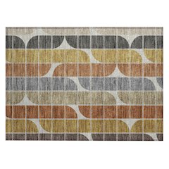 Machine Washable Indoor/Outdoor Chantille ACN2418 Brown 1'8" x 2'6" Rug